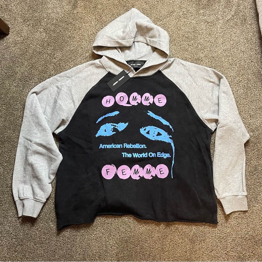 New Homme+Femme men’s Hoodie Sz XL Teary Eye